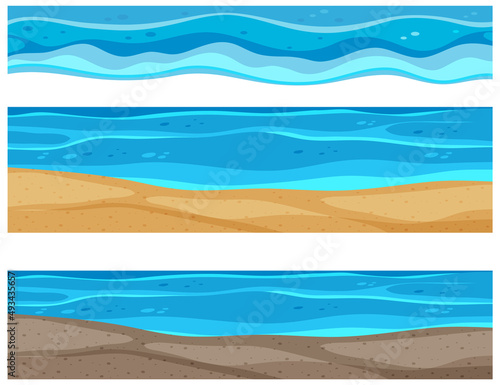 Different layers of water and soil