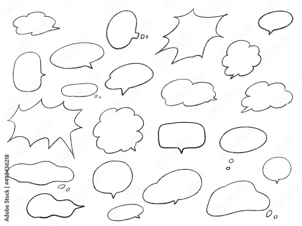 手描き吹き出し22点セット 手描き吹き出し22点セット