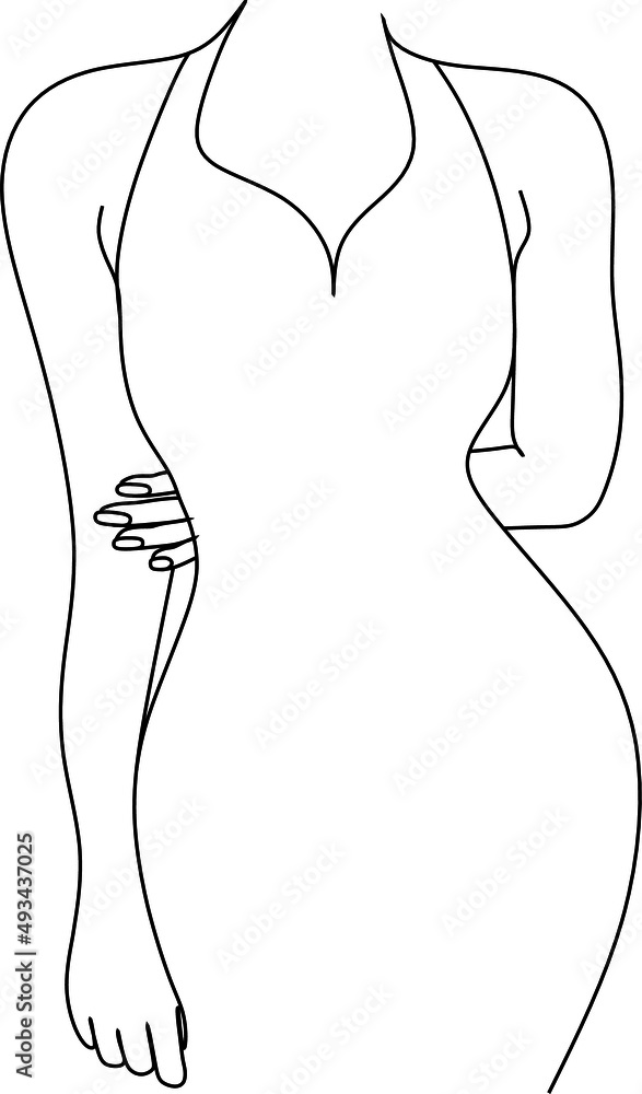 Female figure continuous line art vector Female figure continuous line art vector