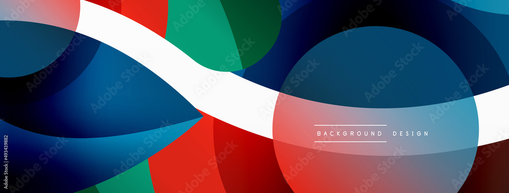 Abstract background with color geometric shapes. Beautiful minimal backdrop with round shapes circles and lines. Geometrical design. Vector illustration Abstract background with color geometric shapes. Beautiful minimal backdrop with round shapes circles and lines. Geometrical design. Vector illustration