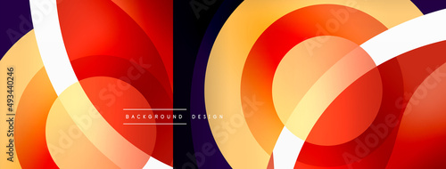Creative geometric wallpaper. Minimal abstract background. Circle wave and round shapes composition vector illustration for wallpaper banner background or landing page