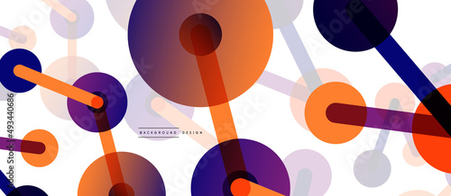 Abstract background. Round dots connected by lines. Trendy techno business template for wallpaper, banner, background or landing