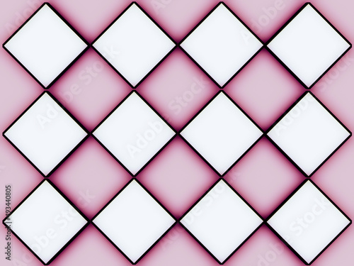 3D rendering with abstract white squares with background