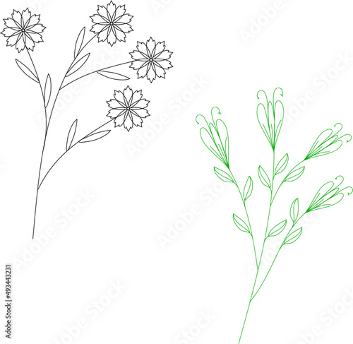 Doodle Flower Flat Illustration Vector