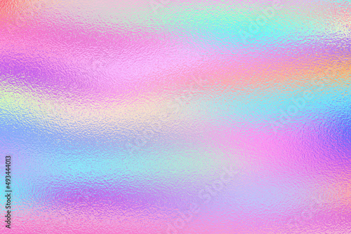 Pastel neon iridescent holographic rainbow foil, shiny metallic texture, colorful background vector for web design, rgb color mode .