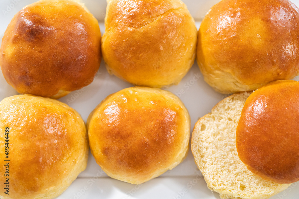 Baking brioche buns