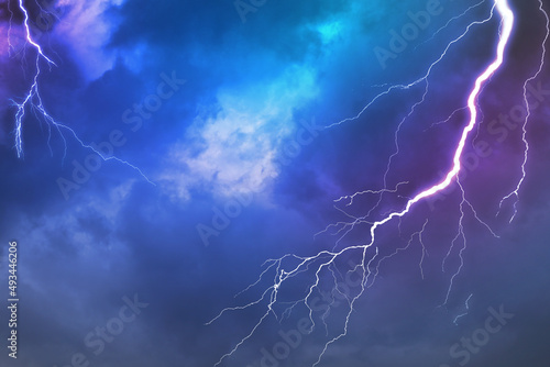 Lightning, thunder cloud dark cloudy sky