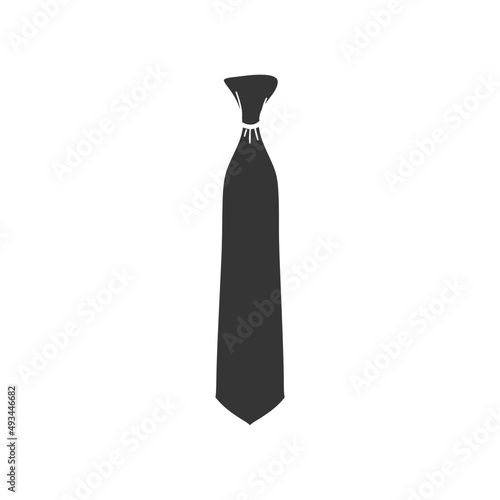Tie Icon Silhouette Illustration. Fashion Neck Accessory Vector Graphic Pictogram Symbol Clip Art. Doodle Sketch Black Sign.