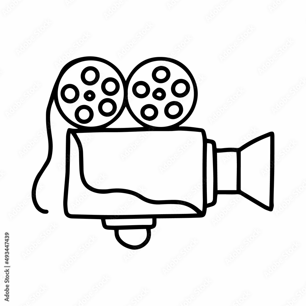 Doodle logo. Cinema logo. Vector cinema concept in doodle style. Doodle logo. Cinema logo. Vector cinema concept in doodle style.