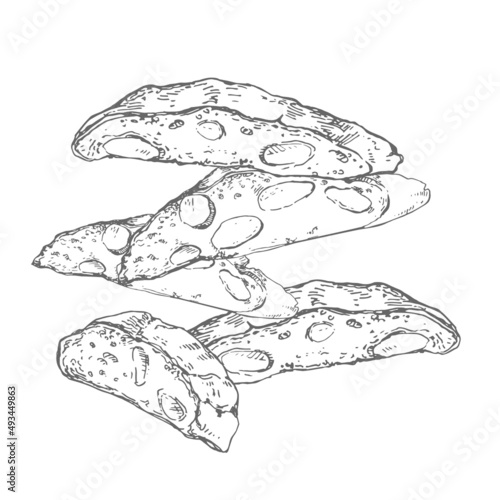 Photos Hand drawn vector italian cantucci illustration pastry