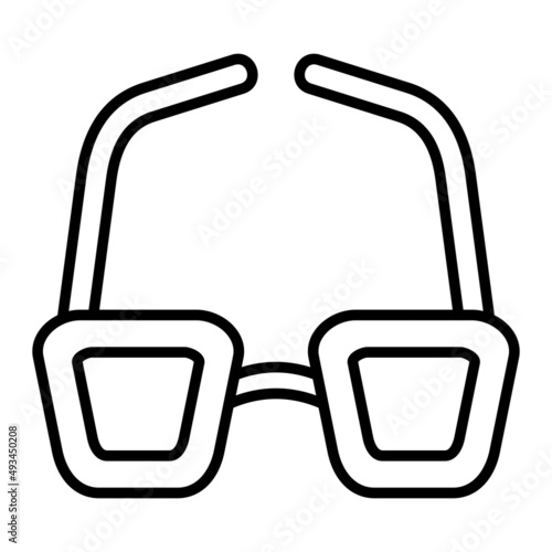 3d Glasses Vector Outline Icon Isolated On White Background