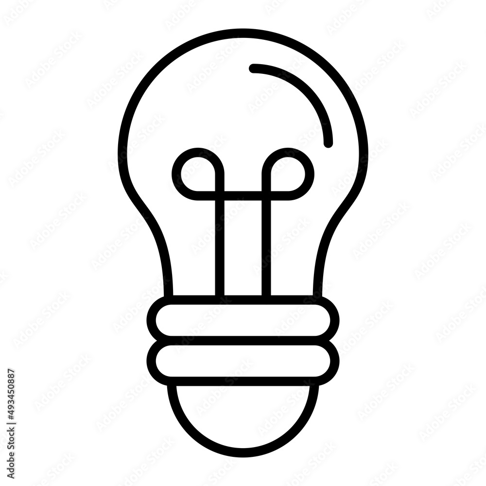 Light Bulb Vector Outline Icon Isolated On White Background Light Bulb Vector Outline Icon Isolated On White Background