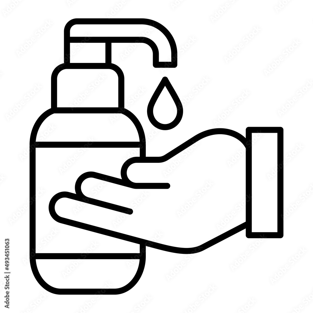 Hand Soap Vector Outline Icon Isolated On White Background Hand Soap Vector Outline Icon Isolated On White Background