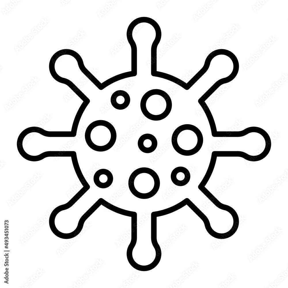 Obraz premium Virus Vector Outline Icon Isolated On White Background