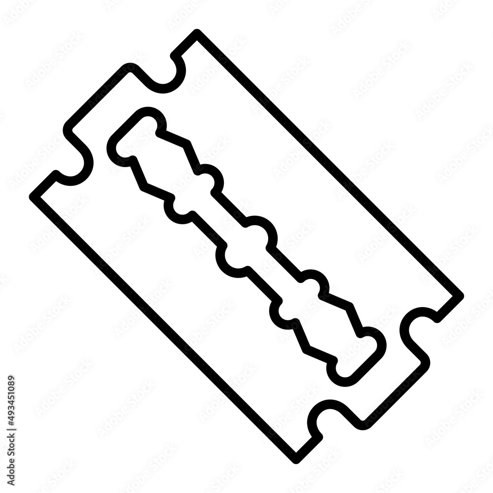 Razor Blade Vector Outline Icon Isolated On White Background Razor Blade Vector Outline Icon Isolated On White Background