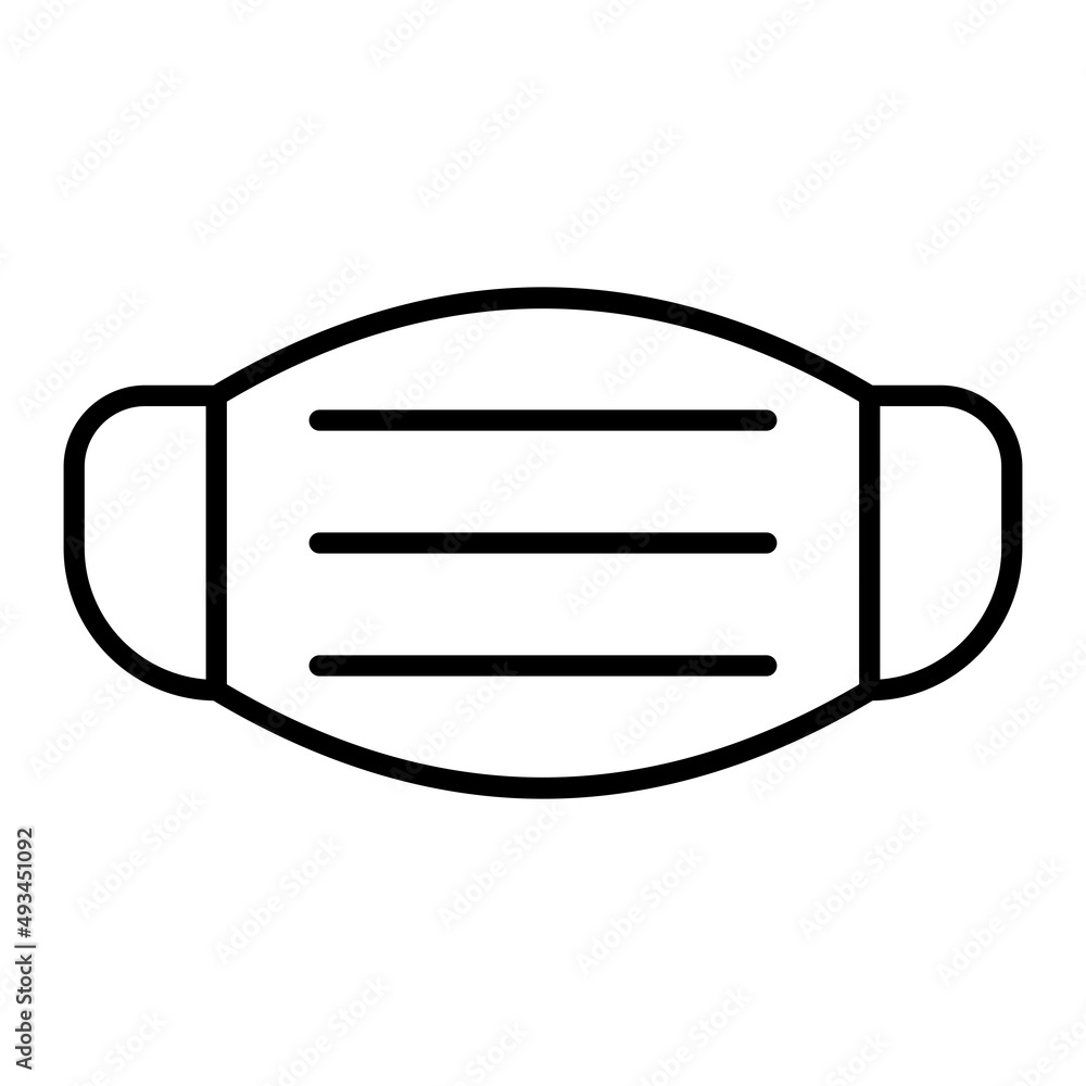 Mask Vector Outline Icon Isolated On White Background Mask Vector Outline Icon Isolated On White Background
