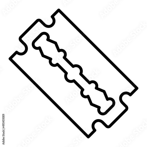 Razor Blade Vector Outline Icon Isolated On White Background