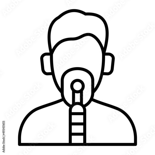 Anesthesia Vector Outline Icon Isolated On White Background