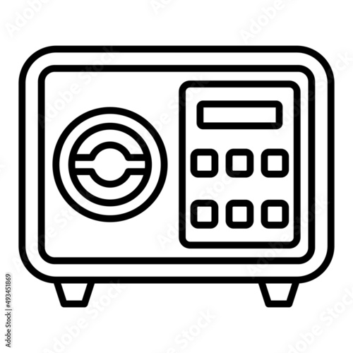 Safebox Vector Outline Icon Isolated On White Background