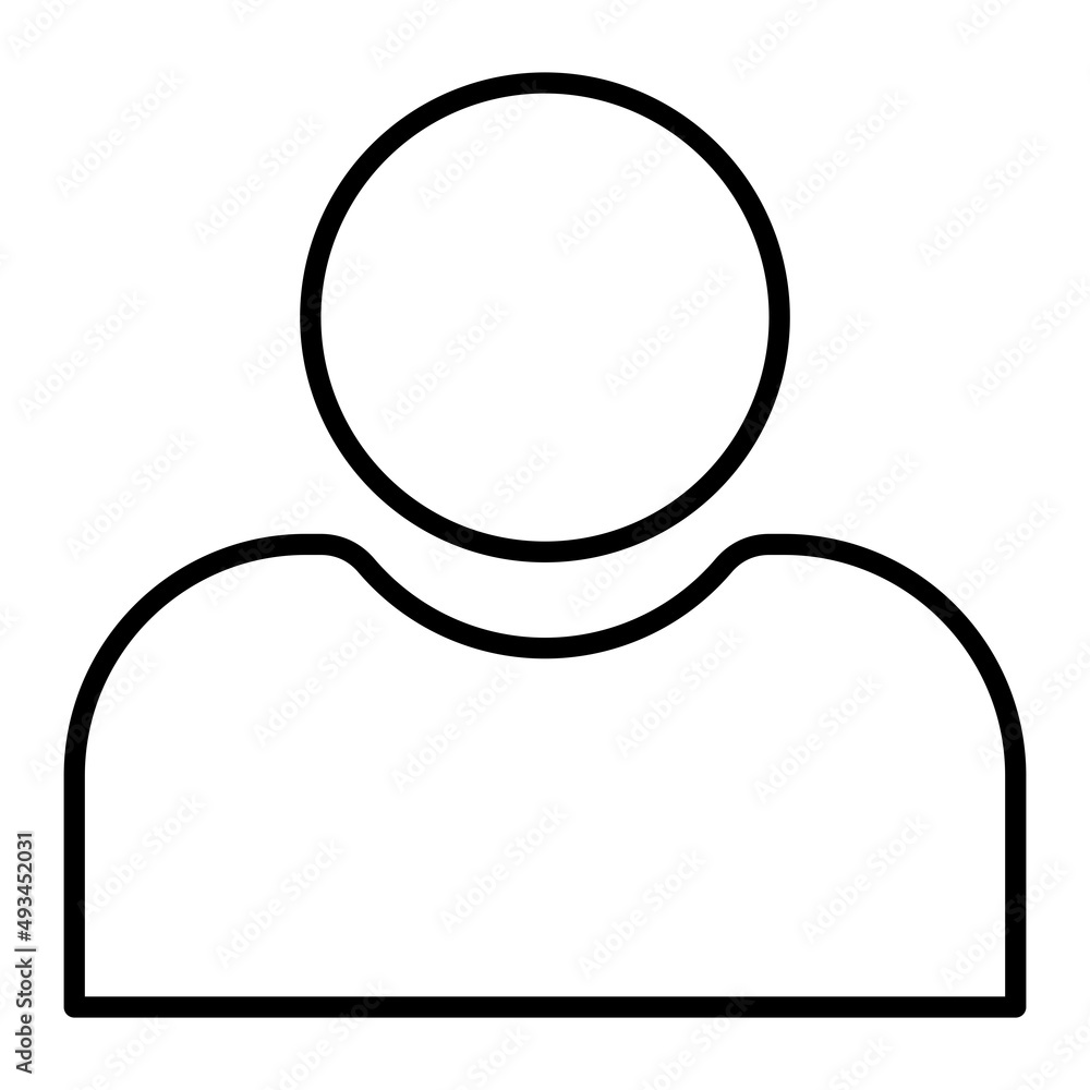 User Vector Outline Icon Isolated On White Background User Vector Outline Icon Isolated On White Background