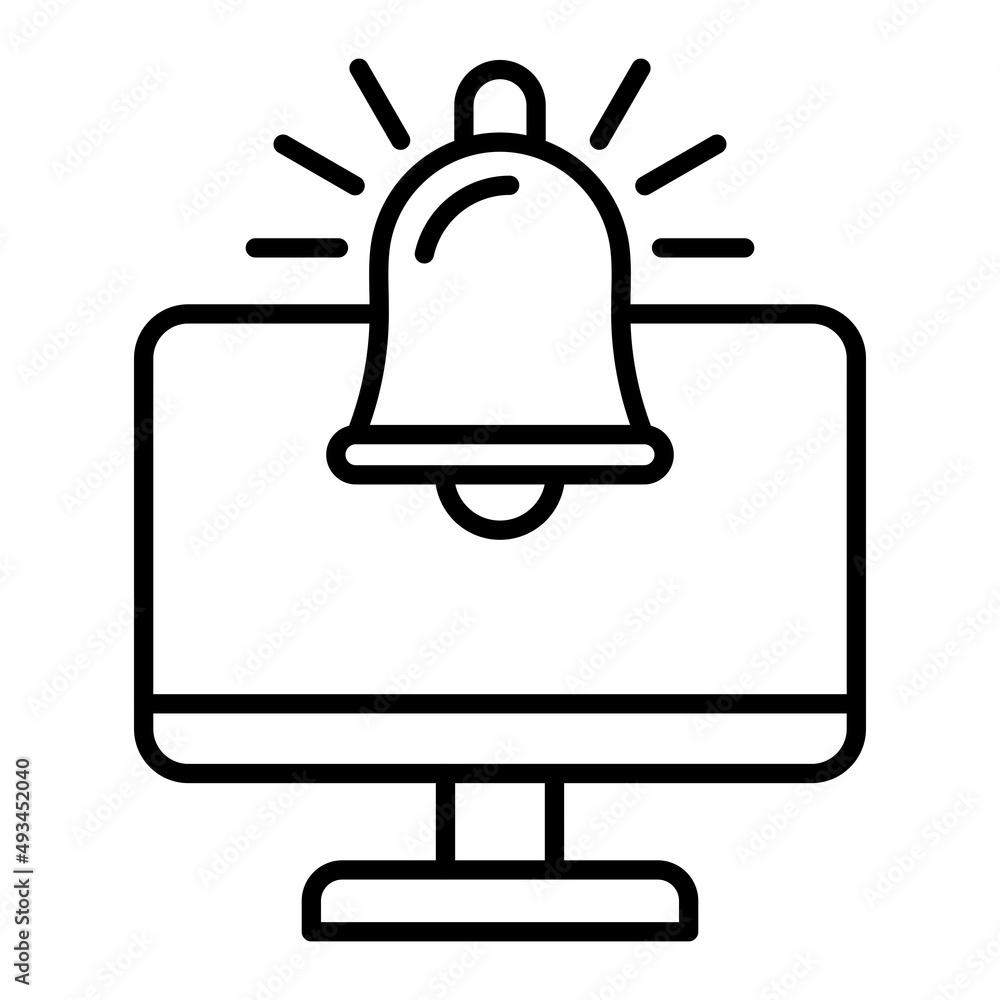 Notification Vector Outline Icon Isolated On White Background Notification Vector Outline Icon Isolated On White Background