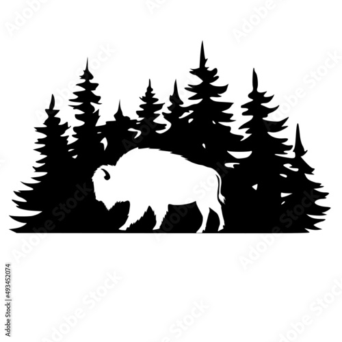 Bison Silhouette, buffalo silhouette