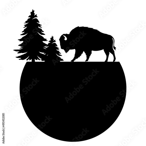 Bison Silhouette, buffalo silhouette