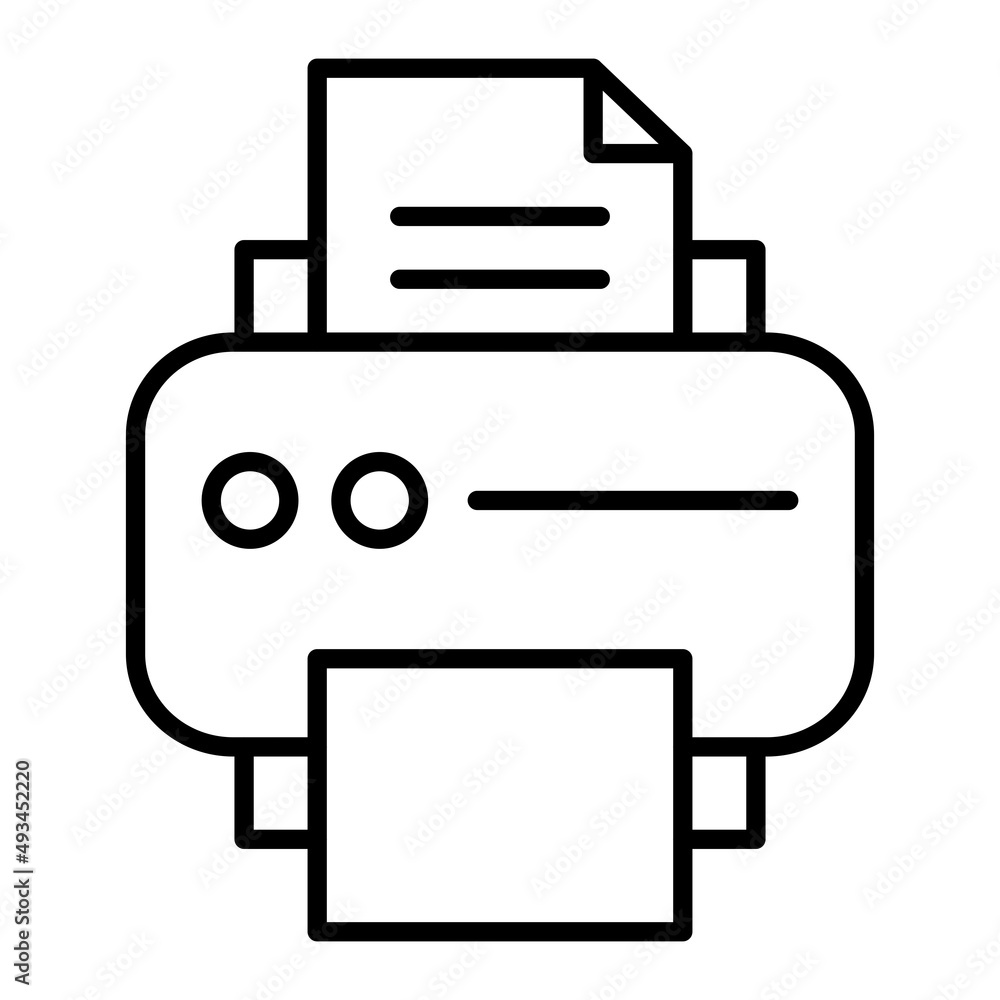 Printer Vector Outline Icon Isolated On White Background Printer Vector Outline Icon Isolated On White Background