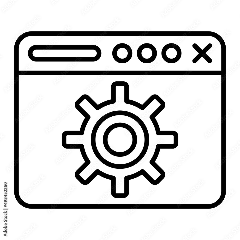 Setting Vector Outline Icon Isolated On White Background Setting Vector Outline Icon Isolated On White Background