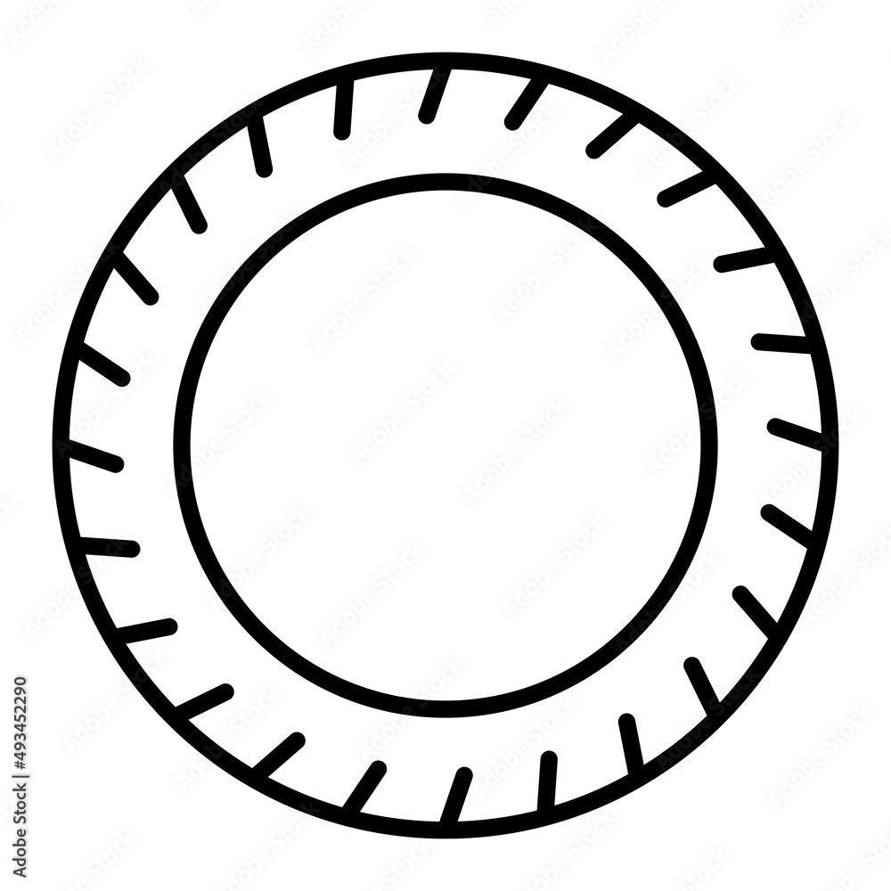 Tire Vector Outline Icon Isolated On White Background