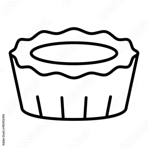 Tart Vector Outline Icon Isolated On White Background