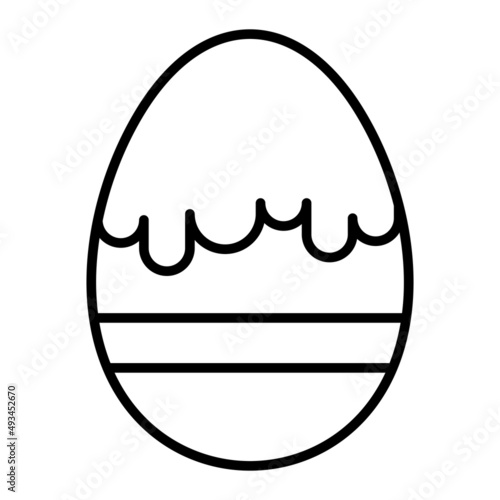 Chocolate Egg Vector Outline Icon Isolated On White Background