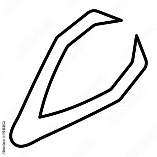 Tweezers Vector Outline Icon Isolated On White Background