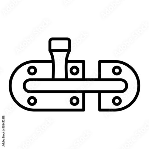 Latch Vector Outline Icon Isolated On White Background