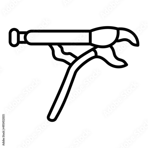 Locking Piler Vector Outline Icon Isolated On White Background