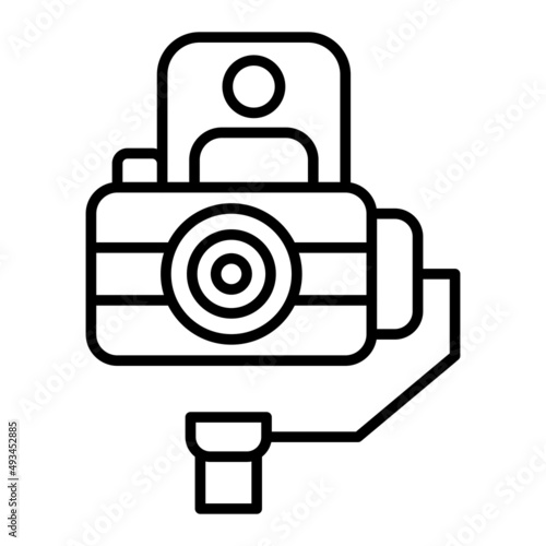 Vlogger Vector Outline Icon Isolated On White Background