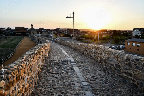 Detail view of Hospital de orbigo spanish city in leon spain. photo