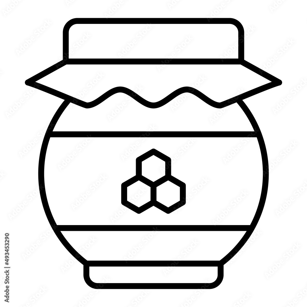 Honey Vector Outline Icon Isolated On White Background Honey Vector Outline Icon Isolated On White Background