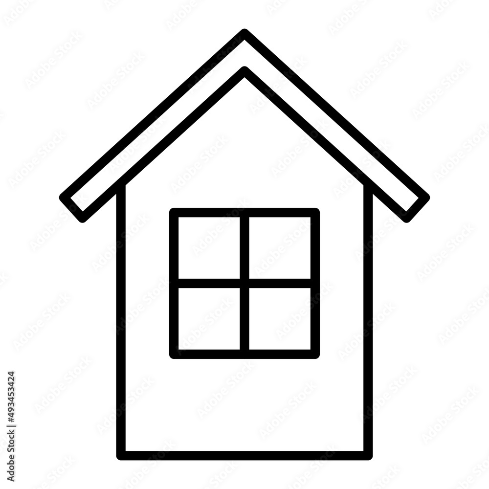 Bird House Vector Outline Icon Isolated On White Background Bird House Vector Outline Icon Isolated On White Background