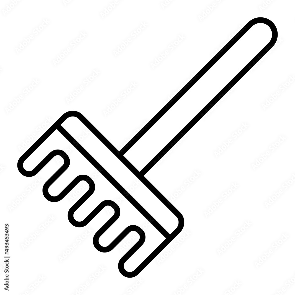 Rake Vector Outline Icon Isolated On White Background Rake Vector Outline Icon Isolated On White Background