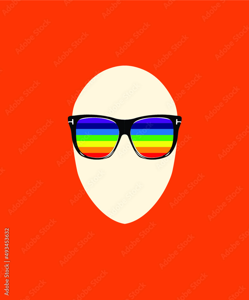 pride symbol glasses with orange background