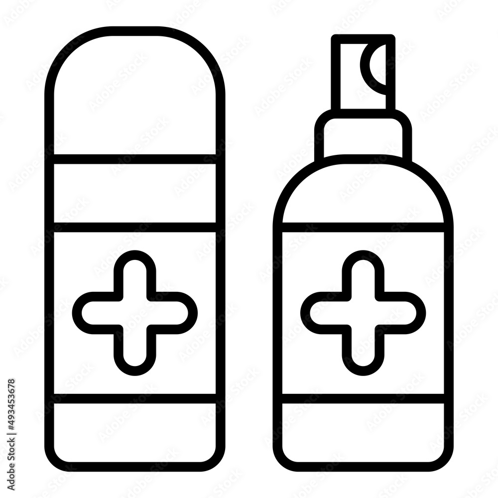 Cloretil Vector Outline Icon Isolated On White Background Cloretil Vector Outline Icon Isolated On White Background