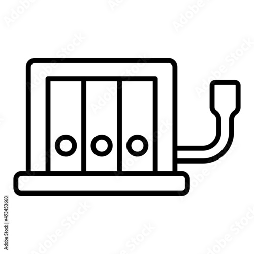 Spirometer Vector Outline Icon Isolated On White Background
