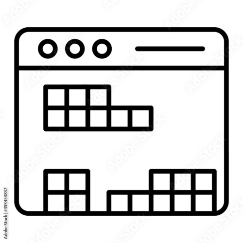 Tetris Vector Outline Icon Isolated On White Background