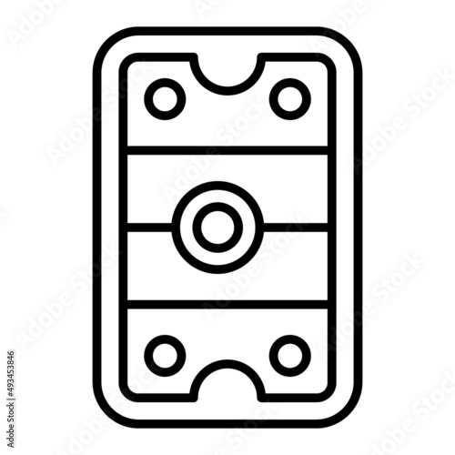 Air Hockey Vector Outline Icon Isolated On White Background