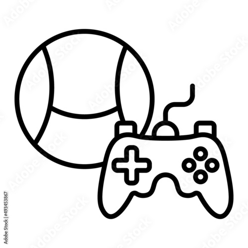 Esports Vector Outline Icon Isolated On White Background