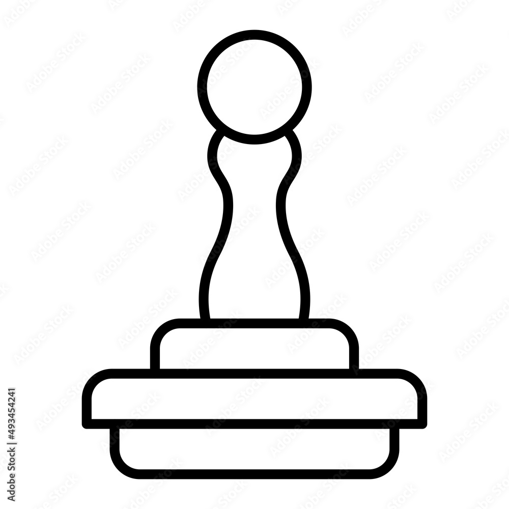 Rubber Stamp Vector Outline Icon Isolated On White Background Rubber Stamp Vector Outline Icon Isolated On White Background