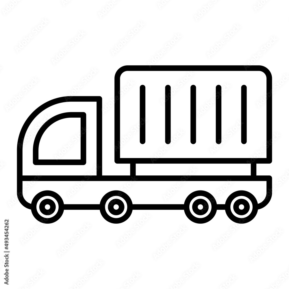 Truck Vector Outline Icon Isolated On White Background Truck Vector Outline Icon Isolated On White Background