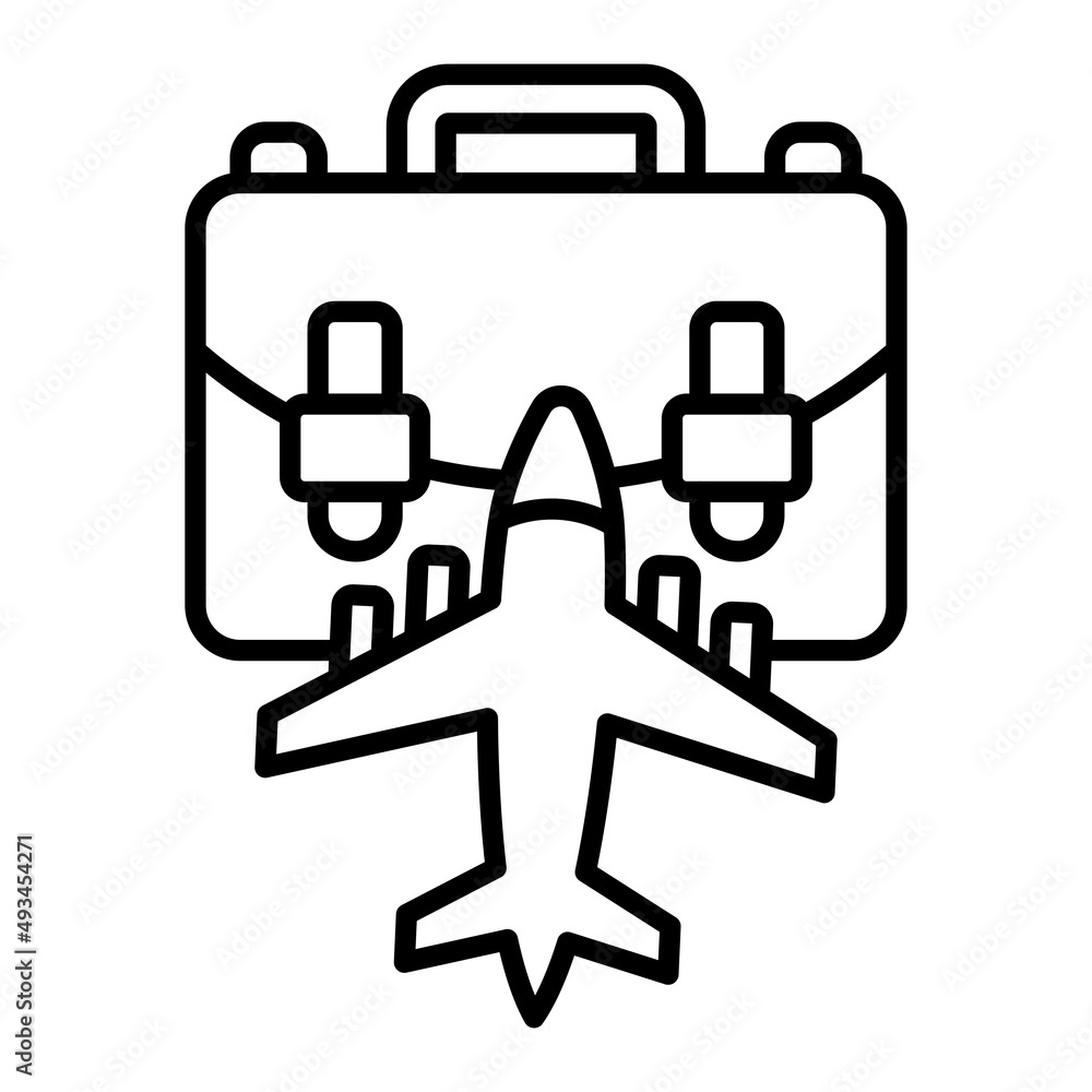 Business Trip Vector Outline Icon Isolated On White Background Business Trip Vector Outline Icon Isolated On White Background