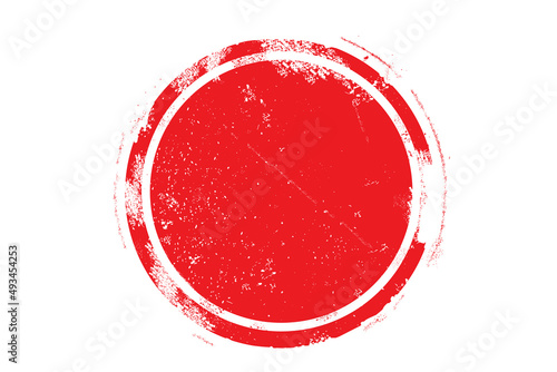Circle grunge stamp. Round vector isolated on white background. Red stamp vector. For grunge badge, seal, ink and stamp design template. Round grunge hand drawn circle shape, vector